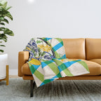 Oysters on Plate with Lemon - Coastal Checkered Throw Blanket Gallery Image 1