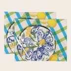 Oysters on Plate with Lemon - Coastal Checkered Placemat Gallery Image 1