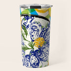 Oysters on Plate with Lemon - Coastal Checkered Travel Mug Gallery Image 1