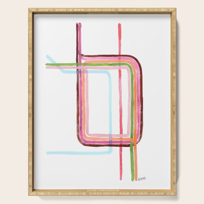 Watercolor Loop - Chicago Art Serving Tray Gallery Image 1