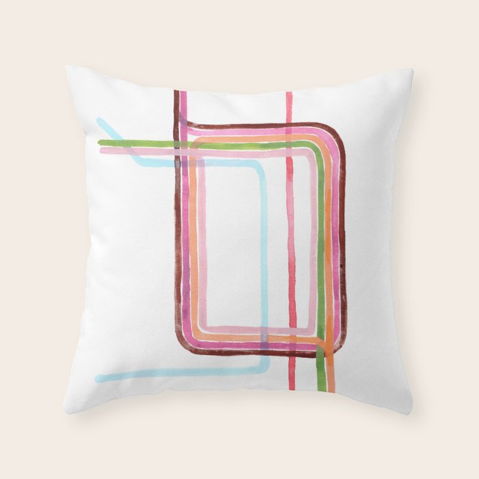 Watercolor Loop - Chicago Art Throw Pillow Gallery Image 1