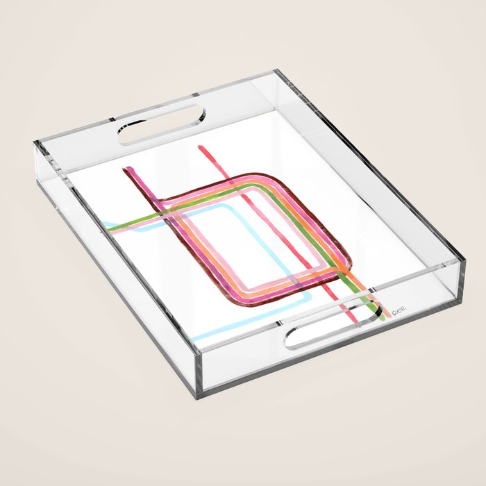 Watercolor Loop - Chicago Art Acrylic Tray Gallery Image 1