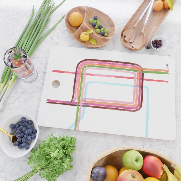Watercolor Loop - Chicago Art Cutting Board Gallery Image 2