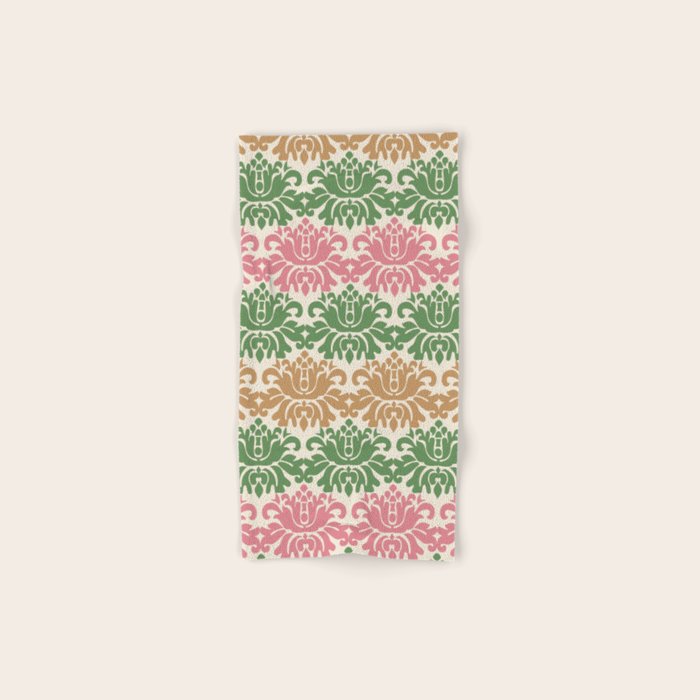Vintage Damask Floral Pattern Bath Towel Gallery Image 1
