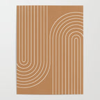 Minimal Line Curvature LXXXI Peach Orange Mid Century Modern Arch Abstract Poster Gallery Image 4