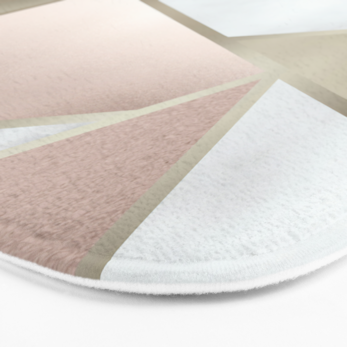 Geometric Art, Rose Gold, Blush Pink, Marble Prints Bath Mat Gallery Image 3