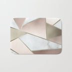 Geometric Art, Rose Gold, Blush Pink, Marble Prints Bath Mat Gallery Image 1
