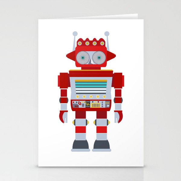 Red Robot Retro Toy Stationery Card Gallery Image 1