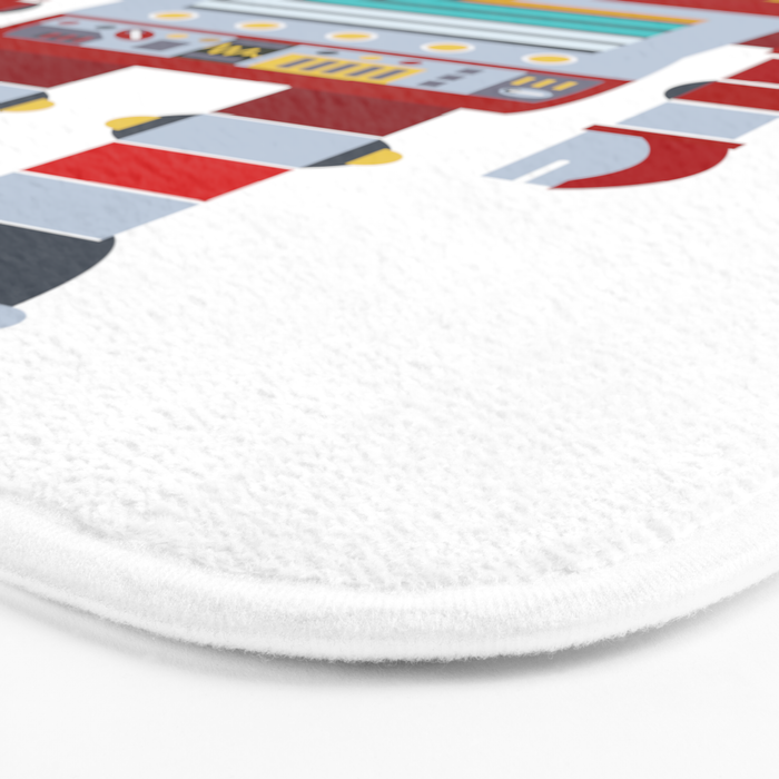 Red Robot Retro Toy Bath Mat Gallery Image 3