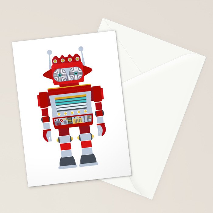 Red Robot Retro Toy Stationery Card Gallery Image 2