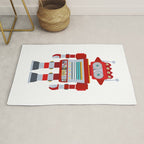 Red Robot Retro Toy Rug Gallery Image 1