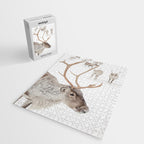 Reindeer With Antlers Art Print | Tromsø Norway Animal Snow Photo | Arctic Winter Travel Photography Jigsaw Puzzle Gallery Image 2