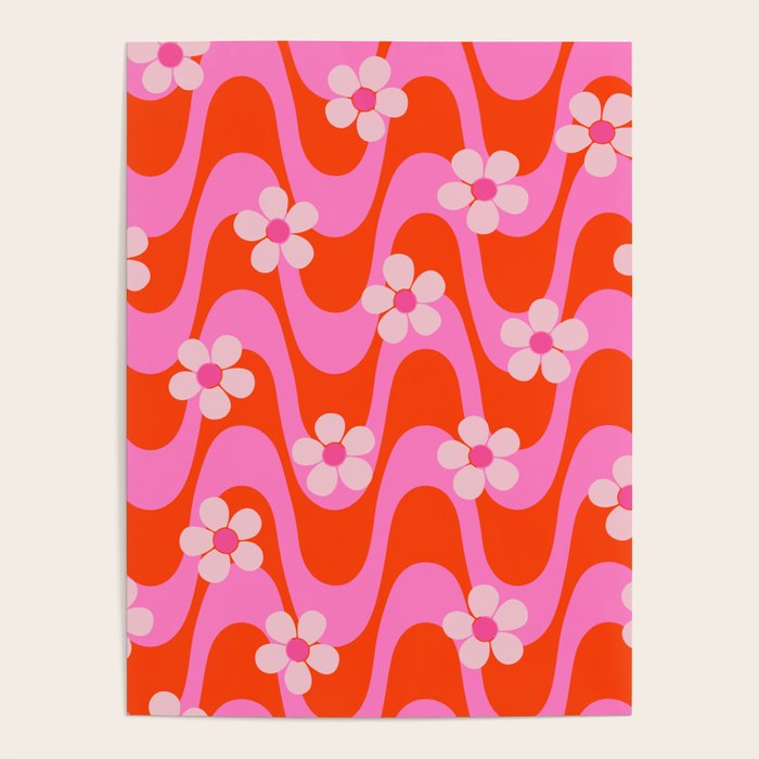 Groovy Pink Flower Power Poster Gallery Image 4