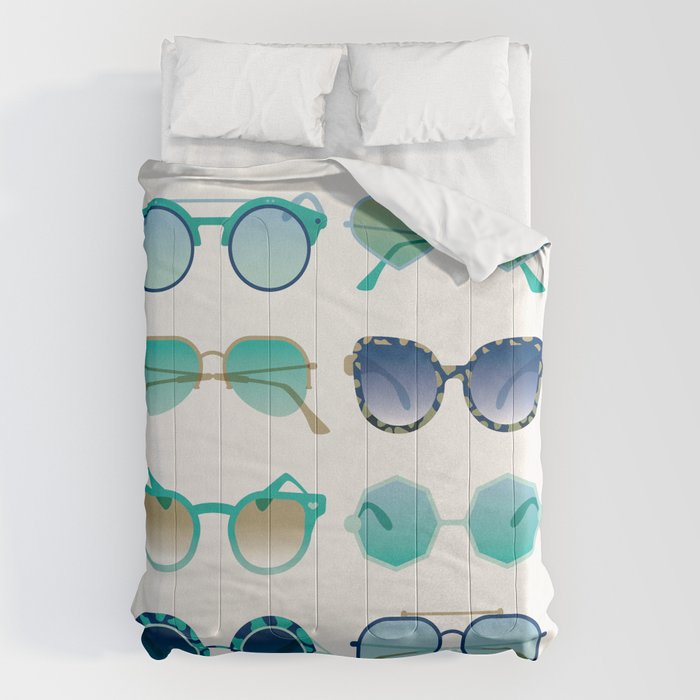 Sunglasses Collection - Turquoise & Navy Palette Comforter Gallery Image 6