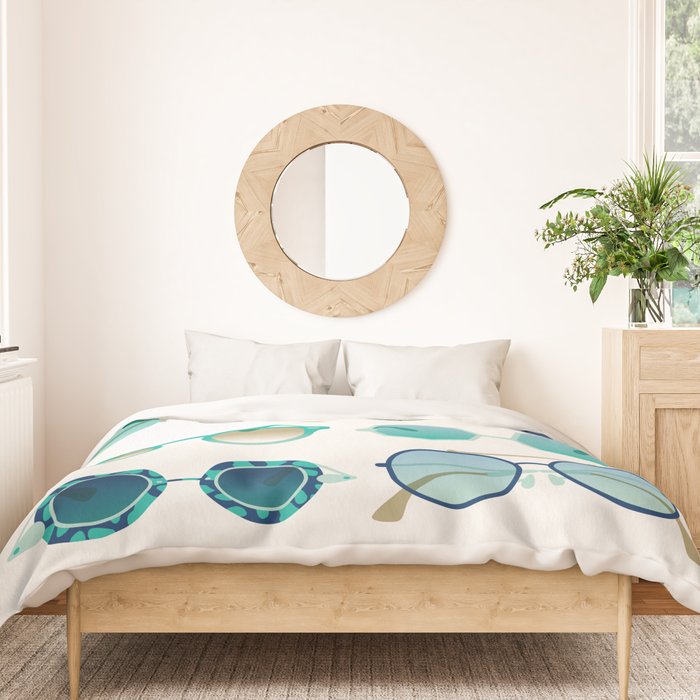 Sunglasses Collection - Turquoise & Navy Palette Duvet Cover Gallery Image 3