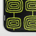 Mid Century Modern Atomic Rings Pattern Black and Chartreuse Laptop Sleeve Gallery Image 3