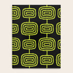 Mid Century Modern Atomic Rings Pattern Black and Chartreuse Notebook Gallery Image 4