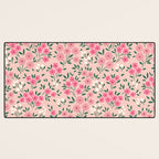 Blush Pink Ditsy Floral Pattern Desk Mat Gallery Image 3