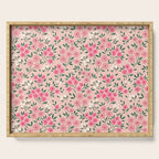 Blush Pink Ditsy Floral Pattern Serving Tray Gallery Image 1
