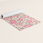 Blush Pink Ditsy Floral Pattern Yoga Mat Gallery Image 2