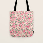 Blush Pink Ditsy Floral Pattern Tote Bag Gallery Image 1