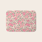 Blush Pink Ditsy Floral Pattern Bath Mat Gallery Image 1