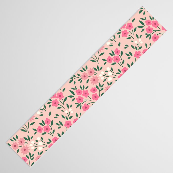 Blush Pink Ditsy Floral Pattern Table Runner Gallery Image 3