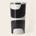 Mid Century Modern Minimalist Abstract Art Brush Strokes Black & White Ink Art Tribal Marking Travel Mug Gallery Image 1