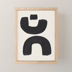Mid Century Modern Minimalist Abstract Art Brush Strokes Black & White Ink Art Tribal Marking Mini Art Print Gallery Image 1