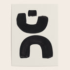 Mid Century Modern Minimalist Abstract Art Brush Strokes Black & White Ink Art Tribal Marking Poster Gallery Image 4