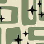 Retro Mid Century Modern Abstract Pattern 352 Black Sage Green and Beige Coffee Mug Gallery Image 2