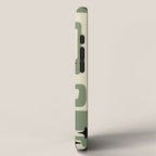 Retro Mid Century Modern Abstract Pattern 352 Black Sage Green and Beige iPhone Case Gallery Image 2