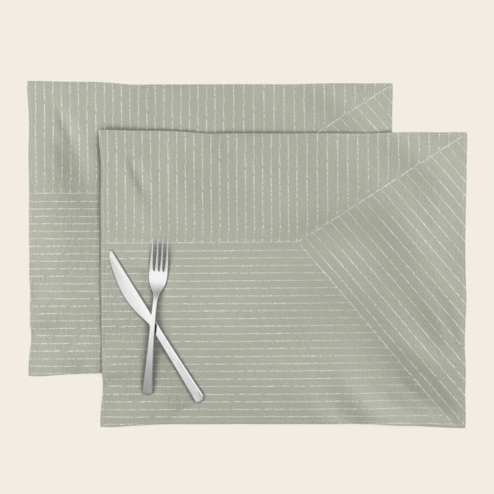 Lines (Linen Sage) Placemat Gallery Image 1