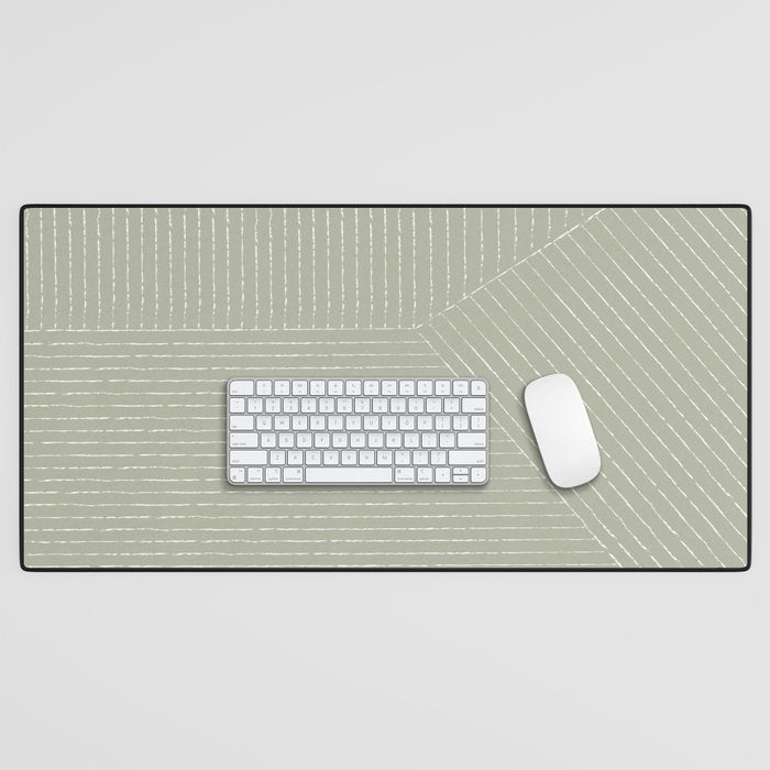 Lines (Linen Sage) Desk Mat Gallery Image 1