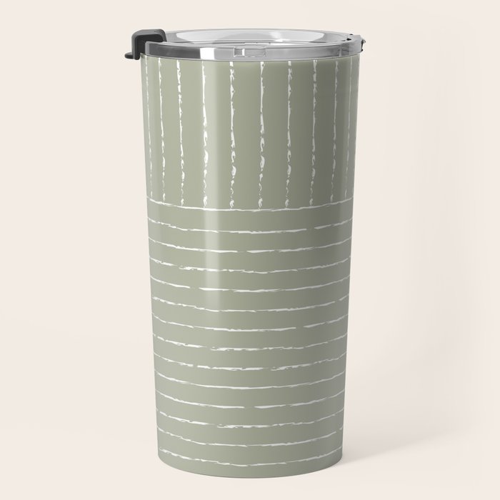 Lines (Linen Sage) Travel Mug Gallery Image 3