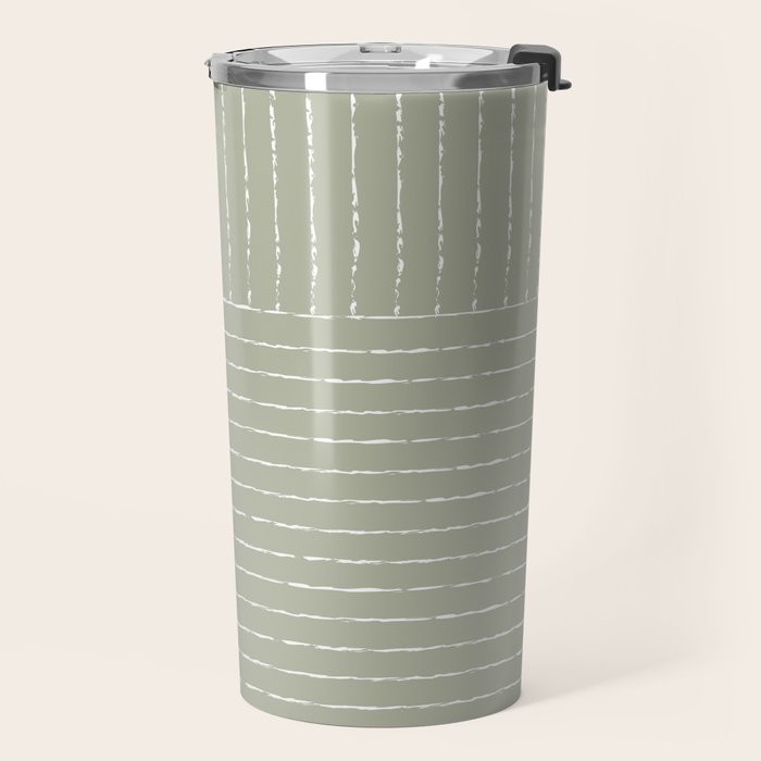 Lines (Linen Sage) Travel Mug Gallery Image 2