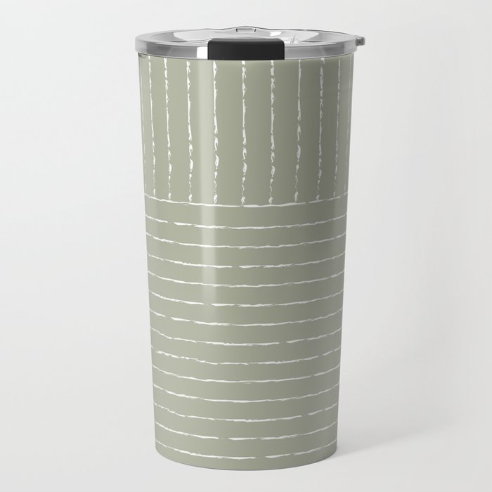 Lines (Linen Sage) Travel Mug Gallery Image 1