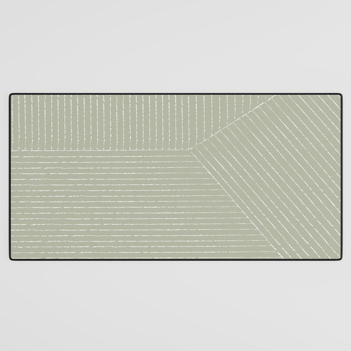 Lines (Linen Sage) Desk Mat Gallery Image 3
