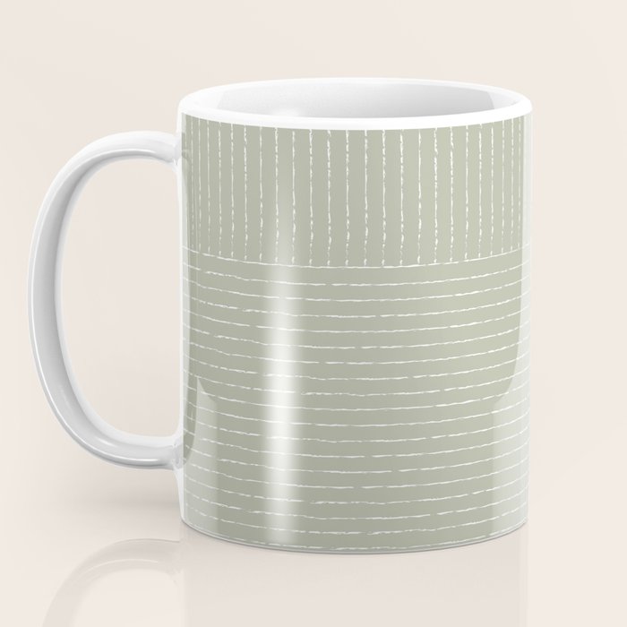 Lines (Linen Sage) Coffee Mug Gallery Image 3