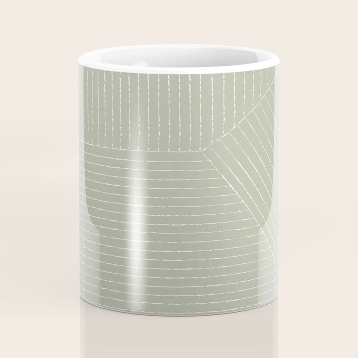Lines (Linen Sage) Coffee Mug Gallery Image 4