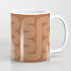 Geometric Lines in Terracotta and Beige 76 (Mid century Midern Rainbow Abstract) Coffee Mug Gallery Image 1