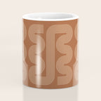 Geometric Lines in Terracotta and Beige 76 (Mid century Midern Rainbow Abstract) Coffee Mug Gallery Image 4
