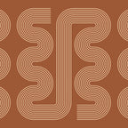 Geometric Lines in Terracotta and Beige 76 (Mid century Midern Rainbow Abstract) Coffee Mug Gallery Image 2