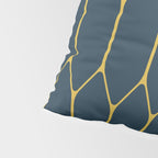 Long Honeycomb Minimalist Geometric Pattern in Light Mustard and Navy Blue Pillow Sham Gallery Image 4