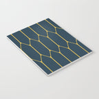Long Honeycomb Minimalist Geometric Pattern in Light Mustard and Navy Blue Notebook Gallery Image 3