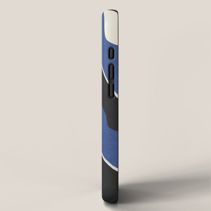 Color Block Abstract Leaf - Blue Black  iPhone Case Gallery Image 2