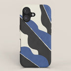 Color Block Abstract Leaf - Blue Black  iPhone Case Gallery Image 1