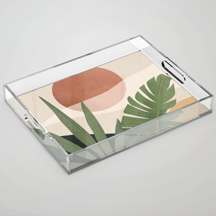 Abstract Art Tropical Leaves 45 Acrylic Tray Gallery Image 1