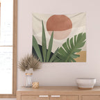 Abstract Art Tropical Leaves 45 Wall Tapestry Gallery Image 2
