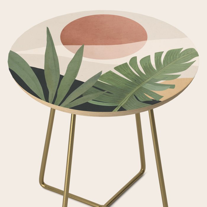 Abstract Art Tropical Leaves 45 Side Table Gallery Image 2